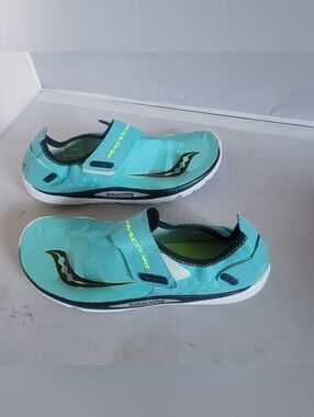 Saucony Hattori Womens Barefoot Minimalist Running Sneakers- Turquoise - Size 10